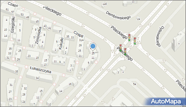 Warszawa, Czapli, 15, mapa Warszawy