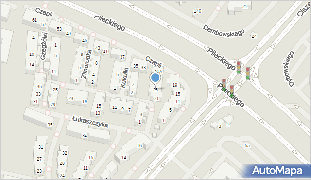 Warszawa, Czapli, 25, mapa Warszawy