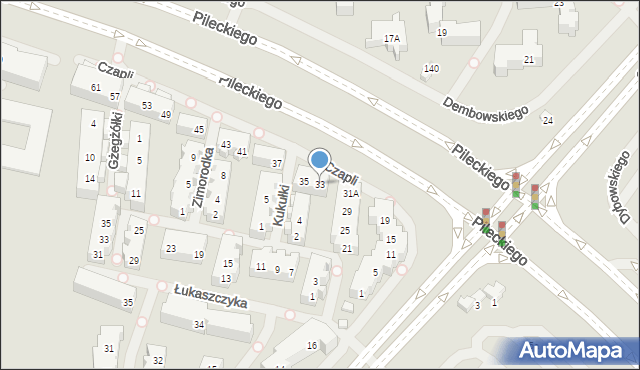 Warszawa, Czapli, 33, mapa Warszawy