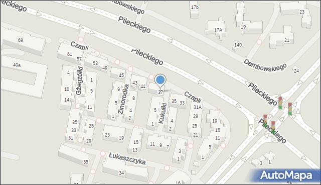 Warszawa, Czapli, 37, mapa Warszawy