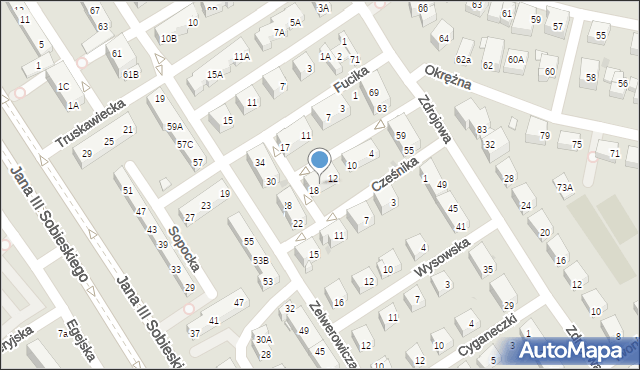 Warszawa, Cześnika, 16, mapa Warszawy