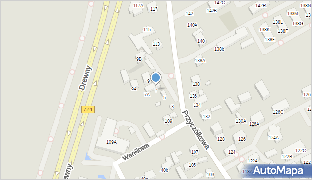 Warszawa, Czekoladowa, 7, mapa Warszawy
