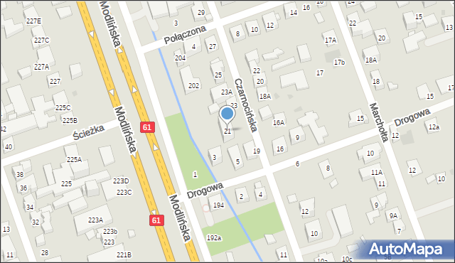 Warszawa, Czarnocińska, 21, mapa Warszawy