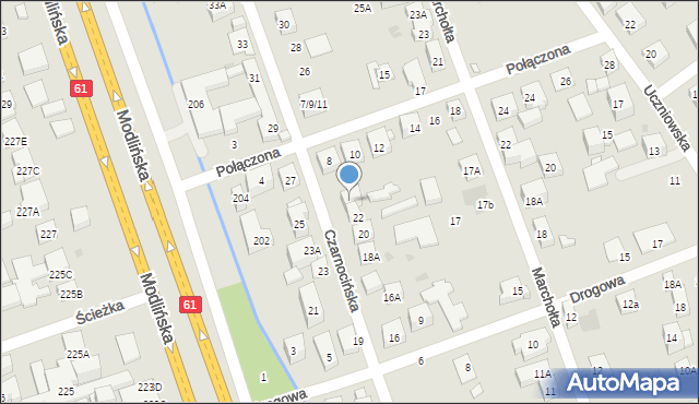 Warszawa, Czarnocińska, 22A, mapa Warszawy