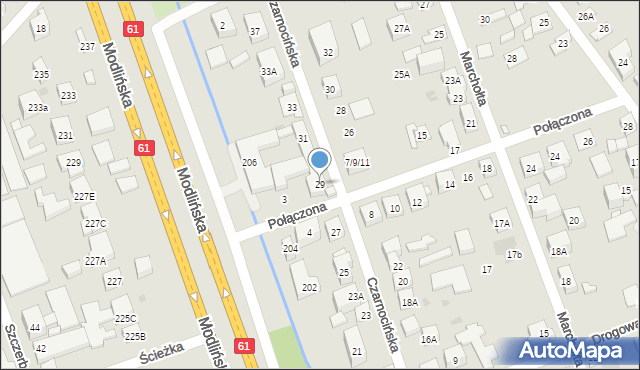 Warszawa, Czarnocińska, 29, mapa Warszawy