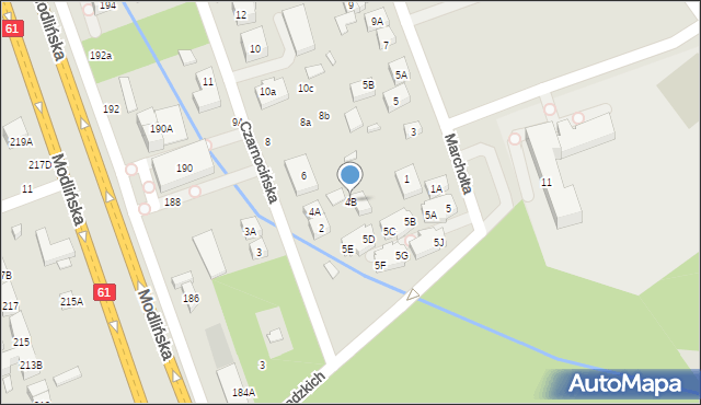 Warszawa, Czarnocińska, 4B, mapa Warszawy