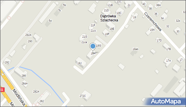 Warszawa, Czeremchowa, 19H, mapa Warszawy