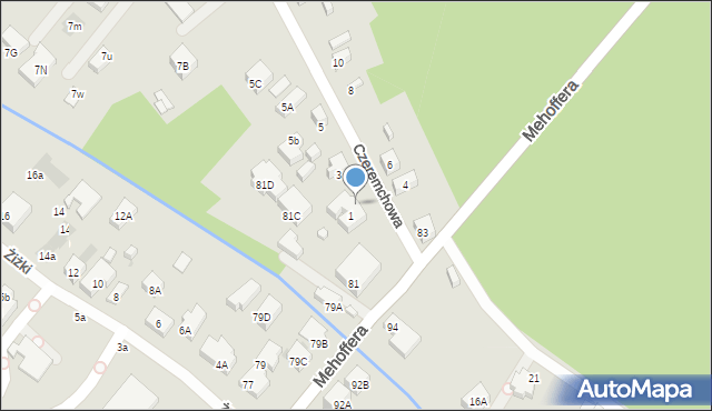 Warszawa, Czeremchowa, 1A, mapa Warszawy