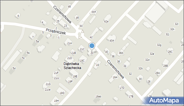 Warszawa, Czeremchowa, 21, mapa Warszawy