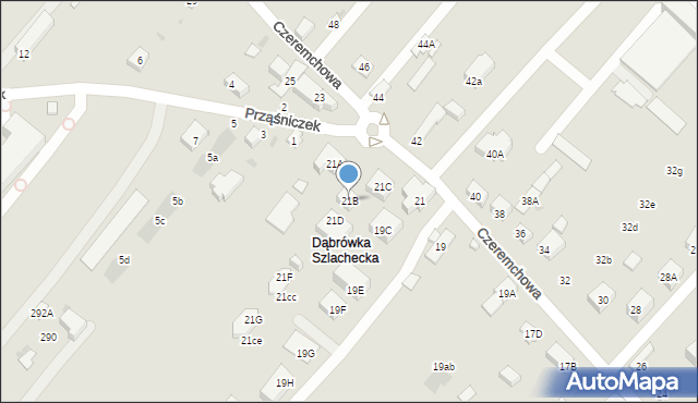 Warszawa, Czeremchowa, 21B, mapa Warszawy