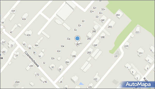 Warszawa, Czeremchowa, 28C, mapa Warszawy