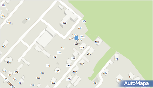 Warszawa, Czeremchowa, 32t, mapa Warszawy