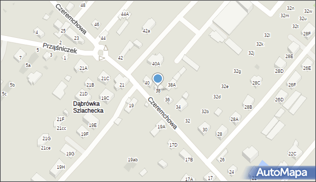 Warszawa, Czeremchowa, 38, mapa Warszawy