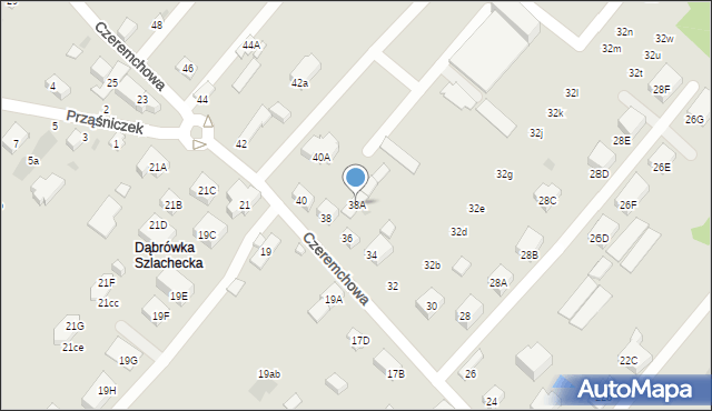 Warszawa, Czeremchowa, 38A, mapa Warszawy