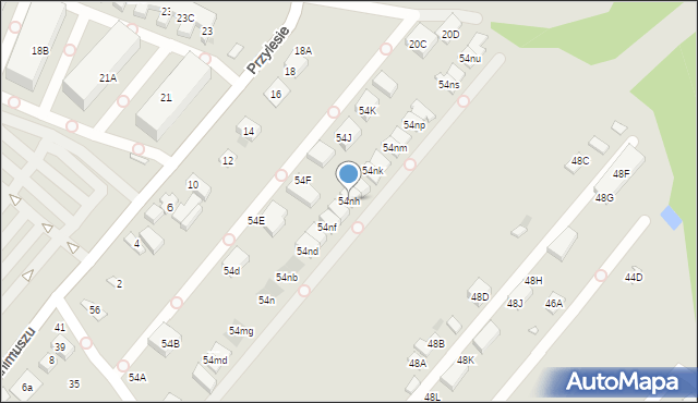 Warszawa, Czeremchowa, 54nh, mapa Warszawy