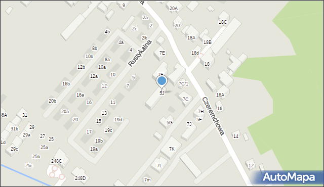 Warszawa, Czeremchowa, 5J, mapa Warszawy