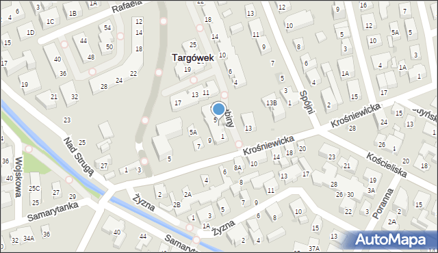 Warszawa, Czerwonej Jarzębiny, 3, mapa Warszawy