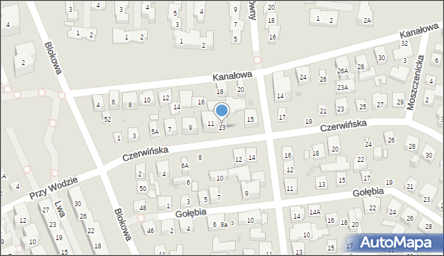 Warszawa, Czerwińska, 13, mapa Warszawy