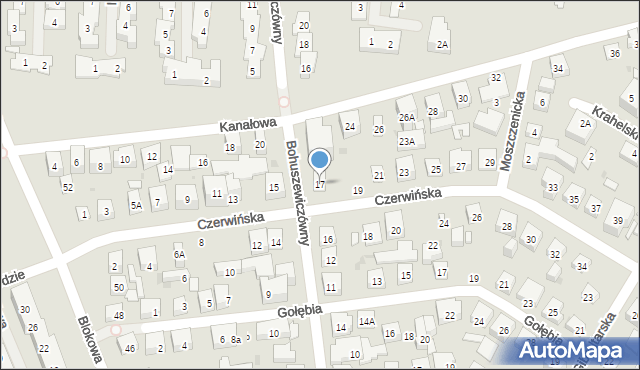 Warszawa, Czerwińska, 17, mapa Warszawy