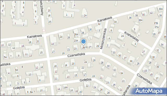 Warszawa, Czerwińska, 25, mapa Warszawy