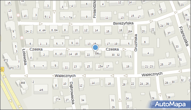 Warszawa, Czeska, 26, mapa Warszawy