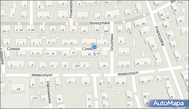 Warszawa, Czeska, 32, mapa Warszawy