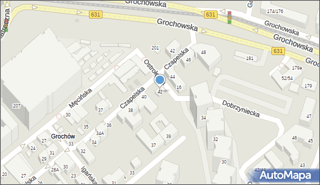 Warszawa, Czapelska, 42, mapa Warszawy