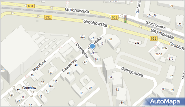 Warszawa, Czapelska, 44, mapa Warszawy