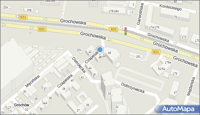 Warszawa, Czapelska, 46, mapa Warszawy