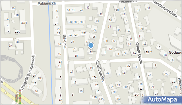 Warszawa, Czechowicka, 21, mapa Warszawy