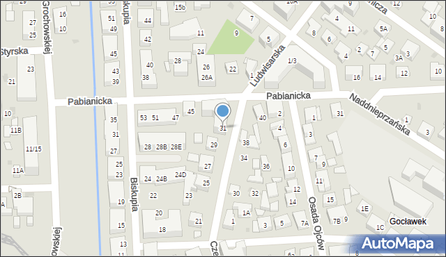 Warszawa, Czechowicka, 31, mapa Warszawy