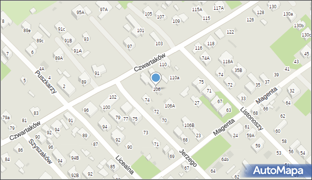 Warszawa, Czwartaków, 106, mapa Warszawy