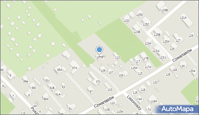 Warszawa, Czwartaków, 107A, mapa Warszawy