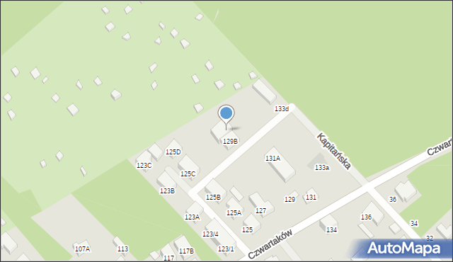 Warszawa, Czwartaków, 129C, mapa Warszawy