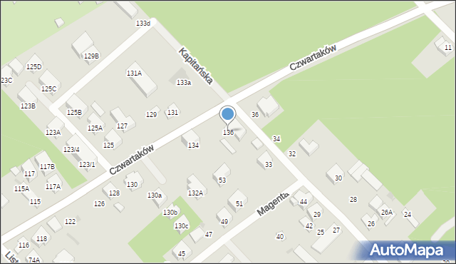 Warszawa, Czwartaków, 136, mapa Warszawy
