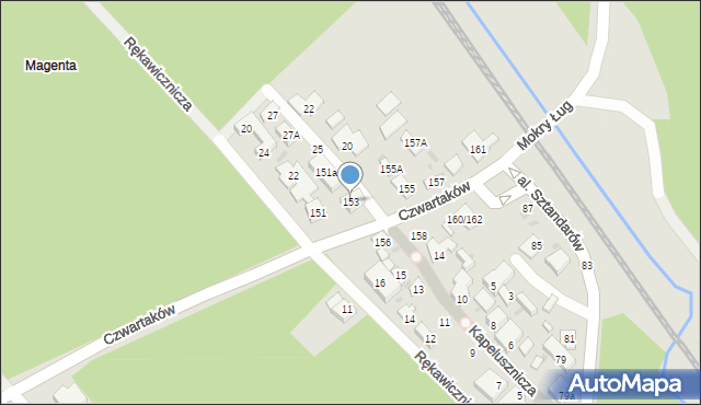 Warszawa, Czwartaków, 153, mapa Warszawy