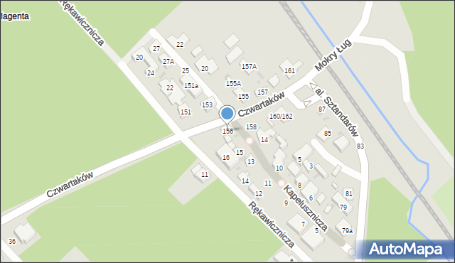 Warszawa, Czwartaków, 156, mapa Warszawy