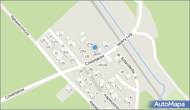 Warszawa, Czwartaków, 157, mapa Warszawy