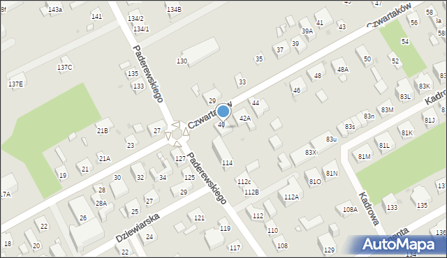 Warszawa, Czwartaków, 42, mapa Warszawy