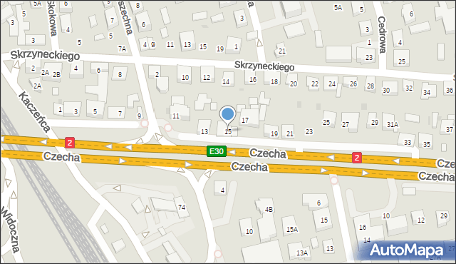 Warszawa, Czecha Bronisława, 15, mapa Warszawy