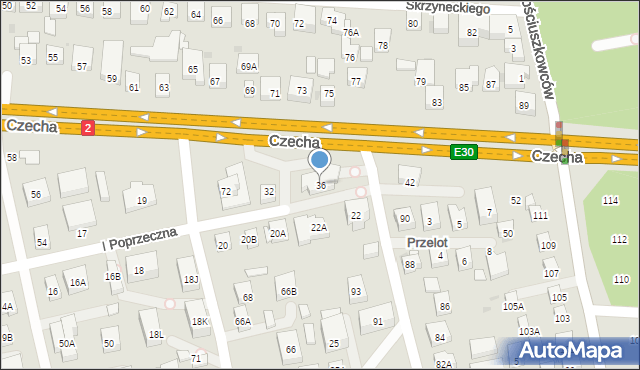 Warszawa, Czecha Bronisława, 36, mapa Warszawy