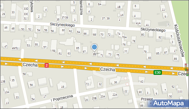 Warszawa, Czecha Bronisława, 69, mapa Warszawy