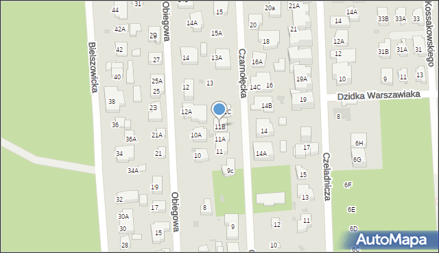 Warszawa, Czarnołęcka, 11B, mapa Warszawy
