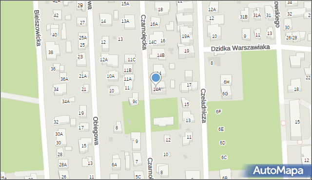 Warszawa, Czarnołęcka, 14A, mapa Warszawy