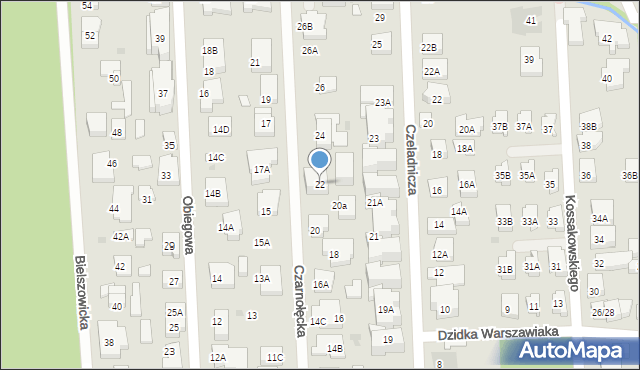 Warszawa, Czarnołęcka, 22, mapa Warszawy
