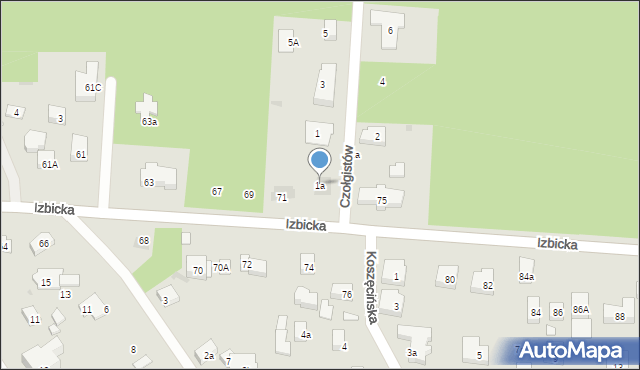 Warszawa, Czołgistów, 1a, mapa Warszawy