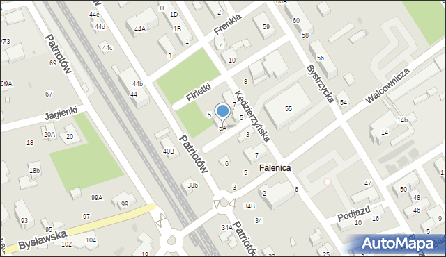 Warszawa, Czerwonego Kapturka, 5A, mapa Warszawy