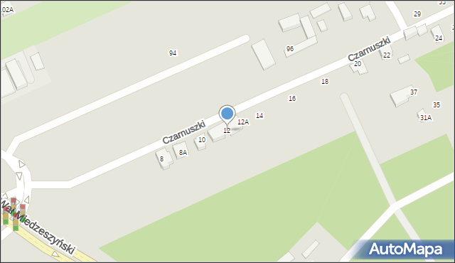 Warszawa, Czarnuszki, 12, mapa Warszawy