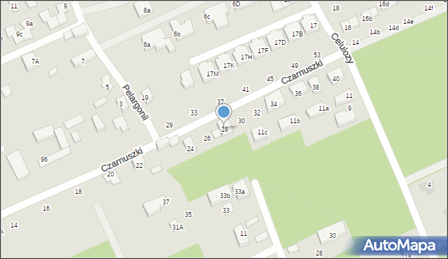 Warszawa, Czarnuszki, 28, mapa Warszawy