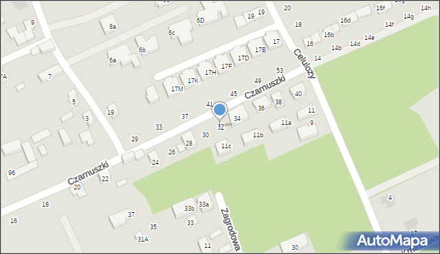 Warszawa, Czarnuszki, 32, mapa Warszawy